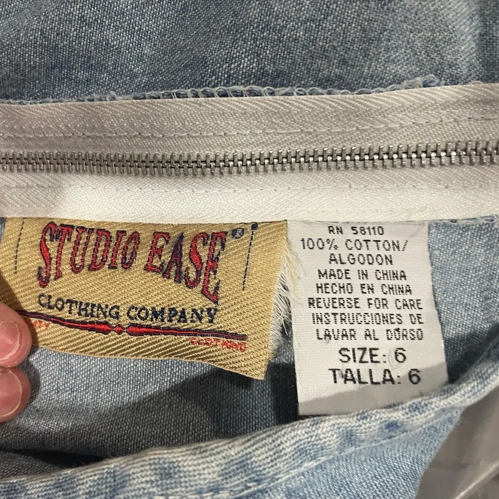 Vintage Studio Ease Brand Sz-6 Denim Shortsleeve Romper - Picture 6 of 7